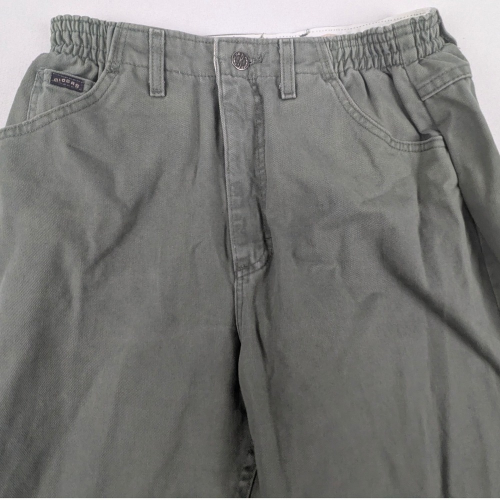 Denim Riders by Lee Womens Sage Green High Rise Straight Leg Pants Size 10P - Picture 3 of 16